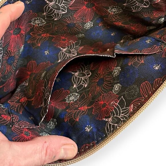 LODIS Women’s Taupe Pebbled Charlotte Leather Crossbody Bag Adjustable Strap - Picture 5 of 7